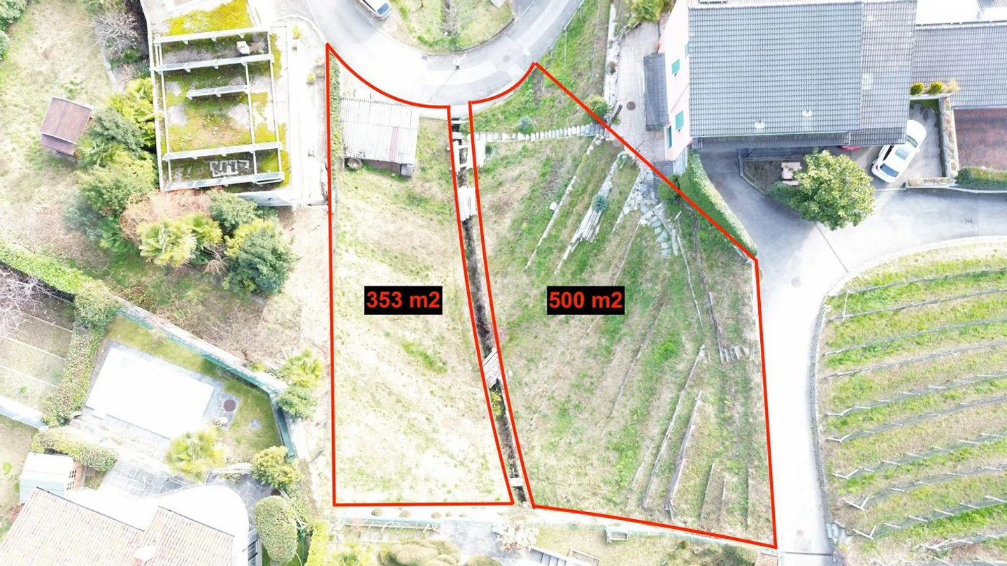 Deux terrains constructibles avec vue sur le lac à Gordola - rare opportunité avec projet approuvé (LPT) - Photo 2 sur 11