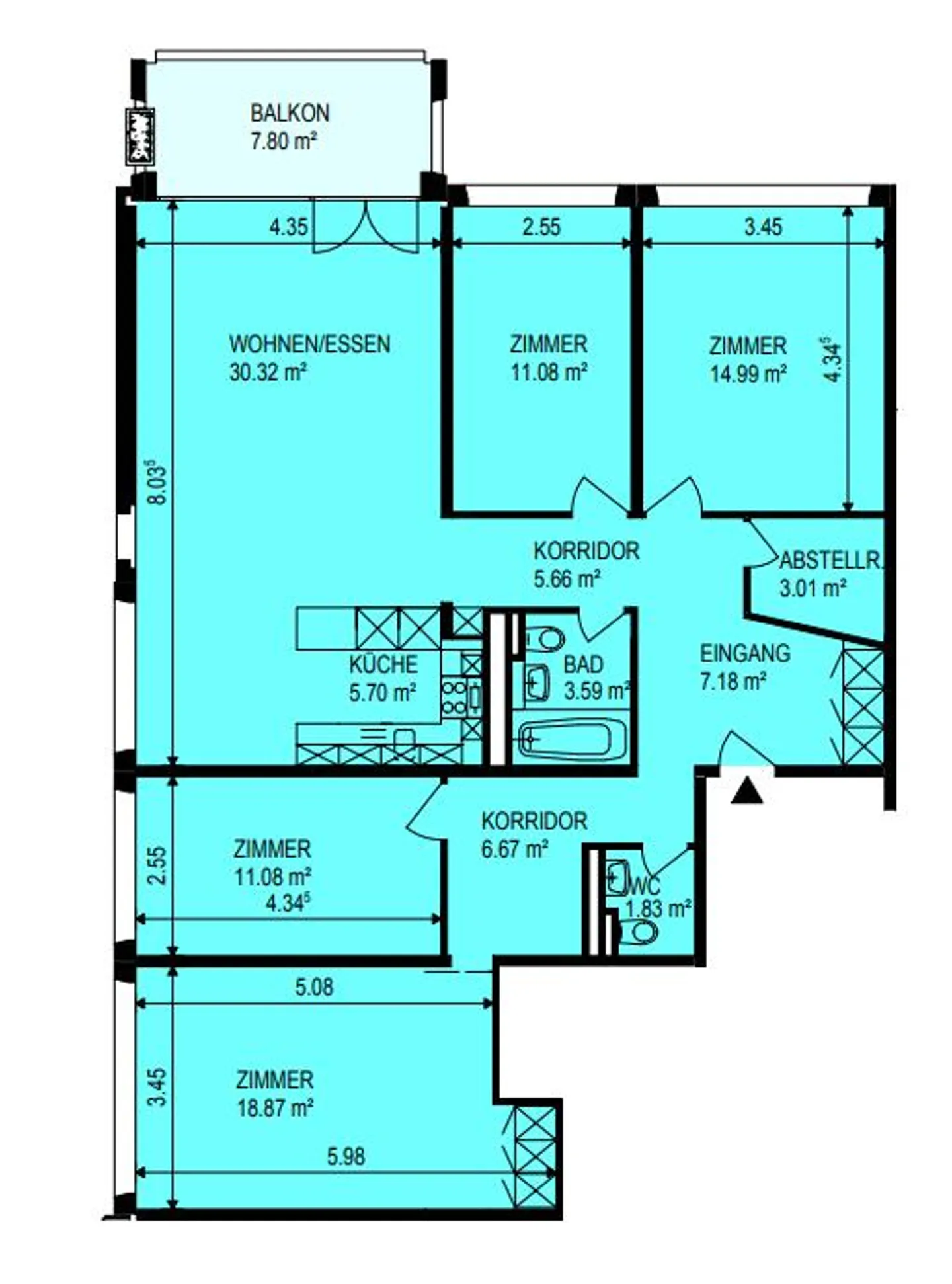 2 Rooms in Large Apartment in Cham - Photo 5 of 5