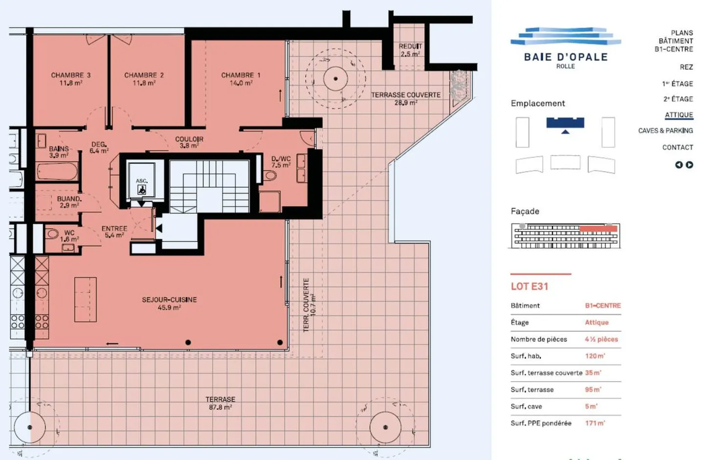 Superbe appartement neuf en attique  4.5 pièces avec vaste terrasse à Rolle - Photo 2 sur 7