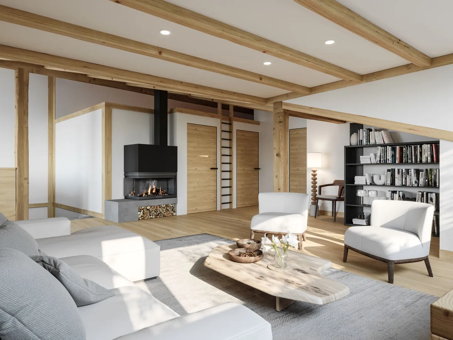 3 1/2 Zi-Dachwohnung 91 m2  - im Dorf - Nähe Skilift - Photo 2 sur 9