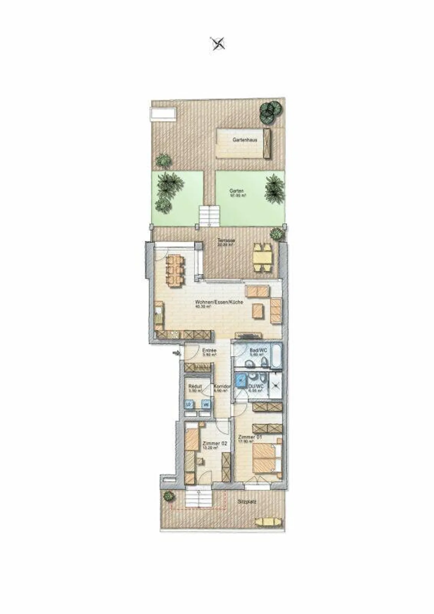 Modernes Gartenapartment mit Terrasse - Foto 10 von 10