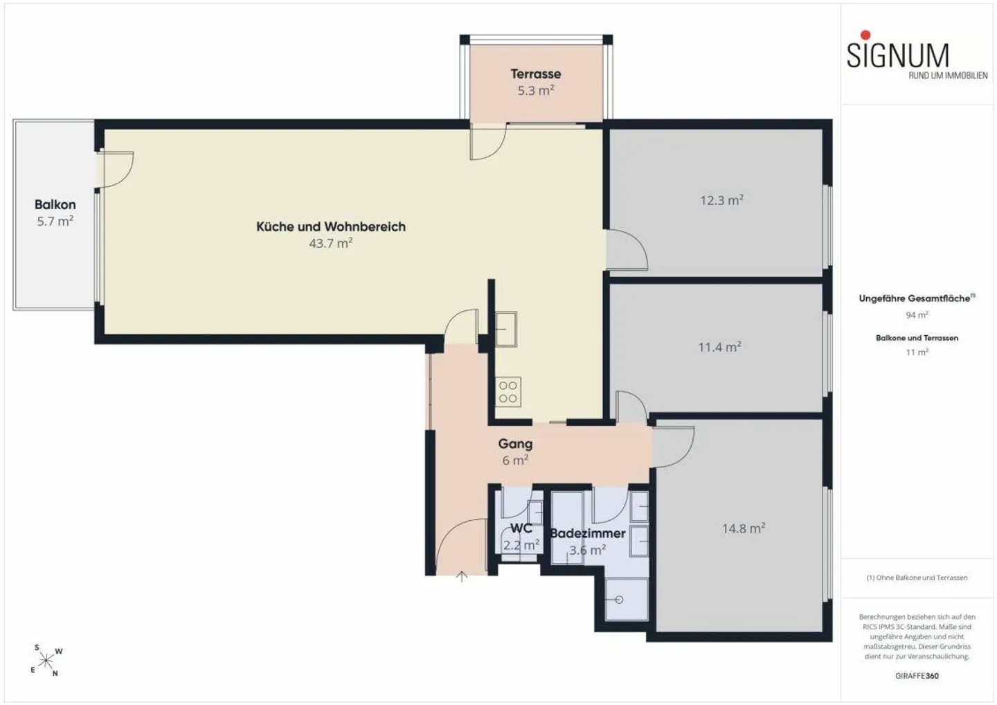 Ruhige 4-Zimmerwohnung in Oberwil - Foto 22 von 22