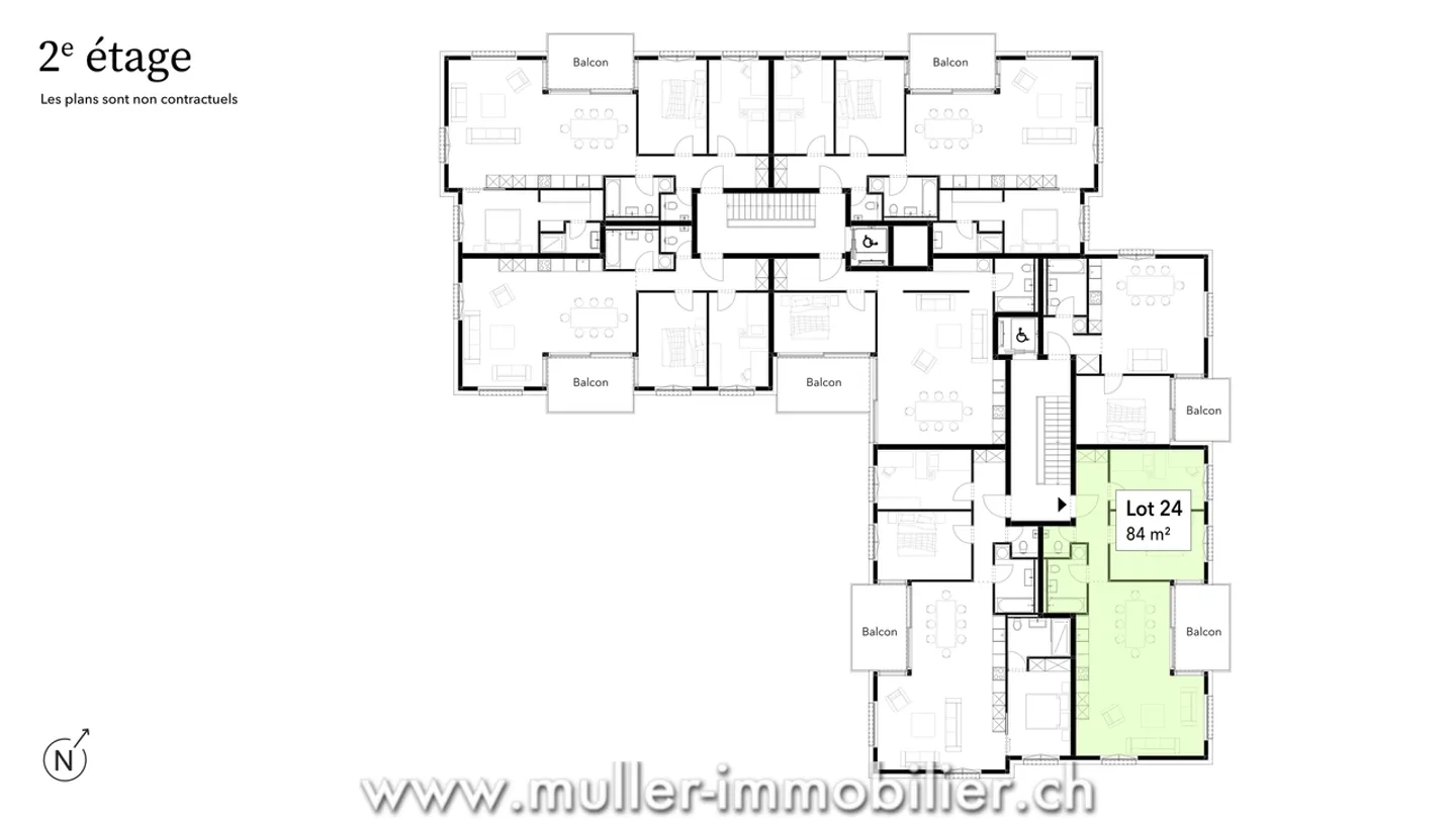 Entdecken Sie diese charmante 3,5-Zimmer-Wohnung im 2. Stock eines schönen Gebäudes! - Foto 5 von 13