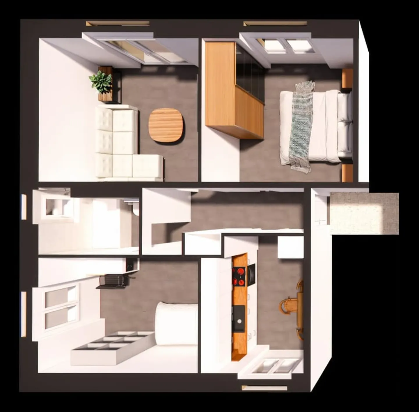 Modernes Apartment mit Balkon - Foto 5 von 9