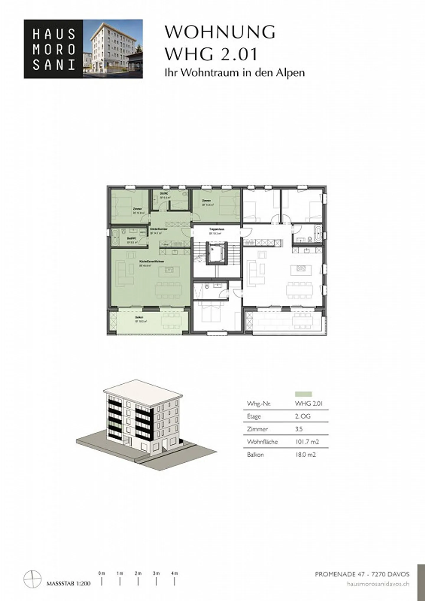 3 1/2-ZW NUOVA COSTRUZIONE CASA MOROSANI, N. 2.01 (Seconda casa) - Foto 13 di 13