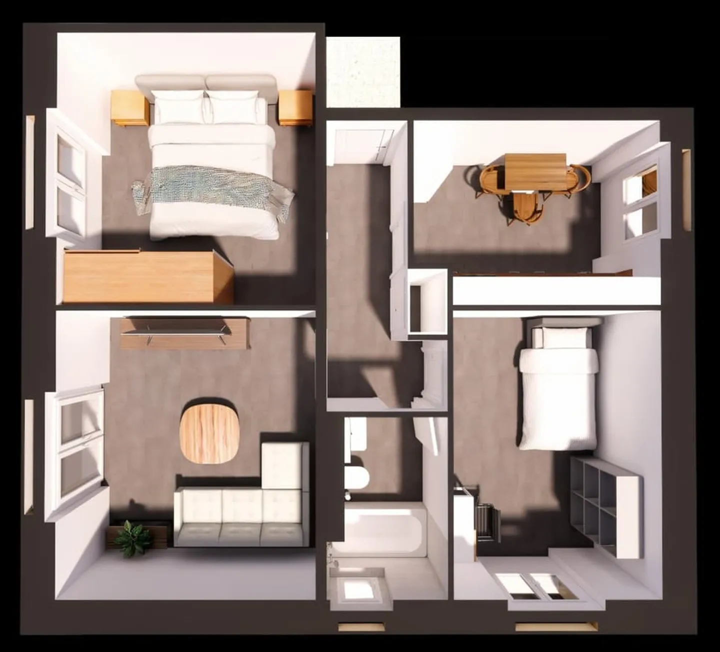 Modernes Apartment mit Balkon - Foto 6 von 9