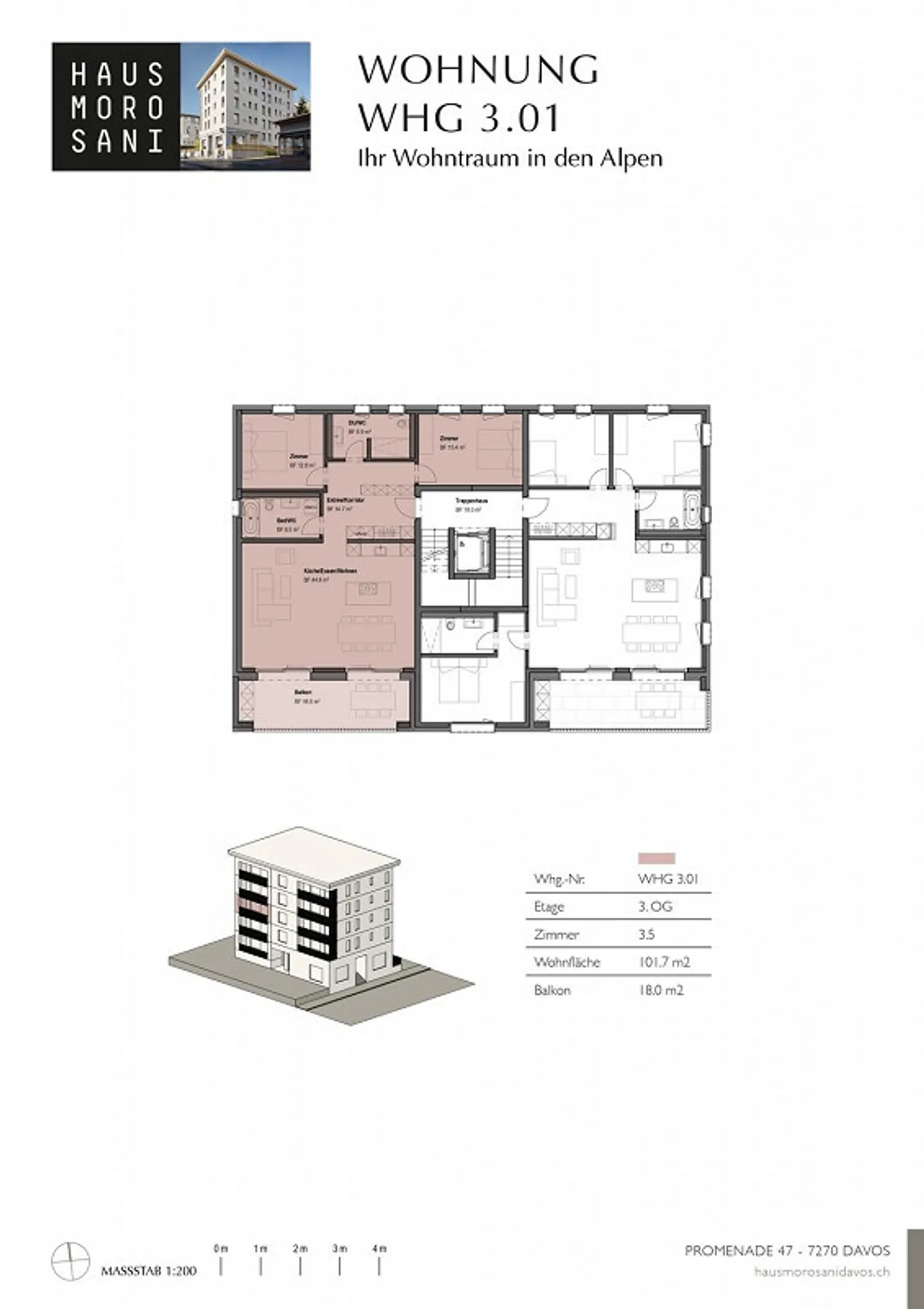 3 1/2-ZW NUOVA COSTRUZIONE CASA MOROSANI, N. 3.01 (Seconda casa) - Foto 13 di 13