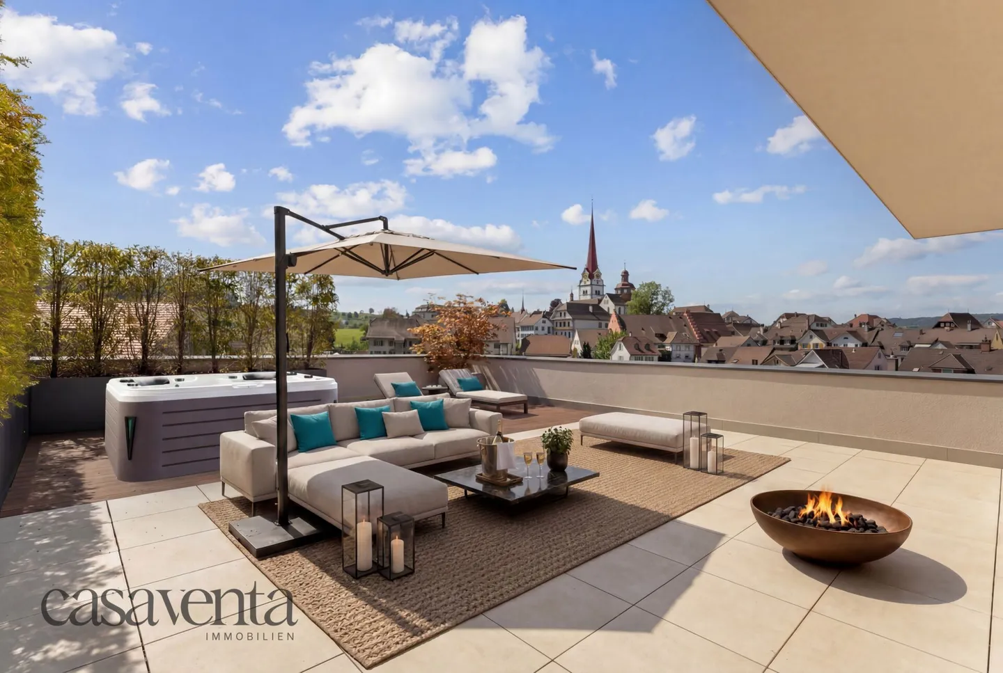 Appartement penthouse exclusif avec une vue imprenable sur la vieille ville de Beromünster - Photo 5 sur 31
