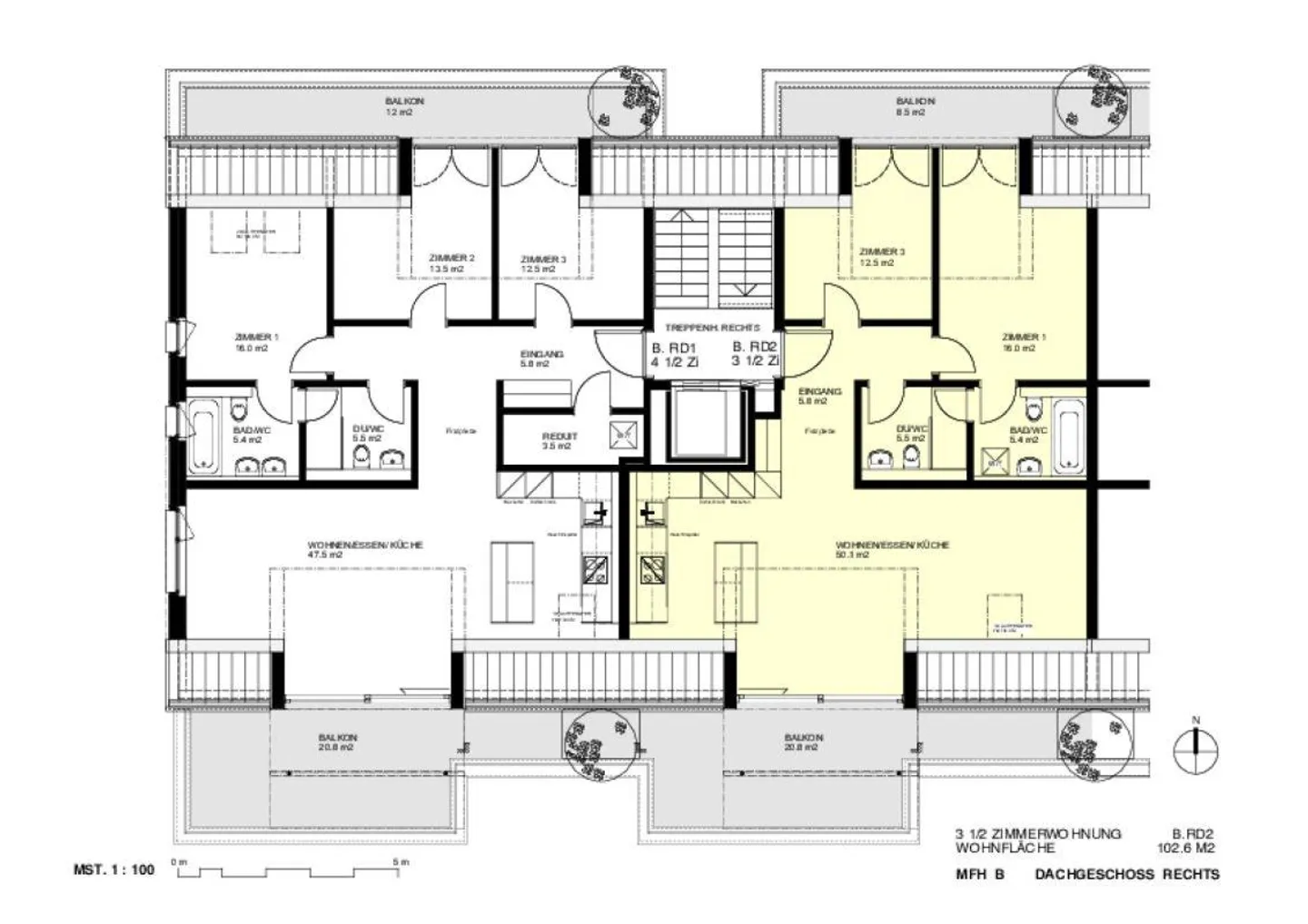 Sonnige 3,5-Zimmer-Dachwohnung mit Eigentumswohnungsstandard - Foto 15 von 15