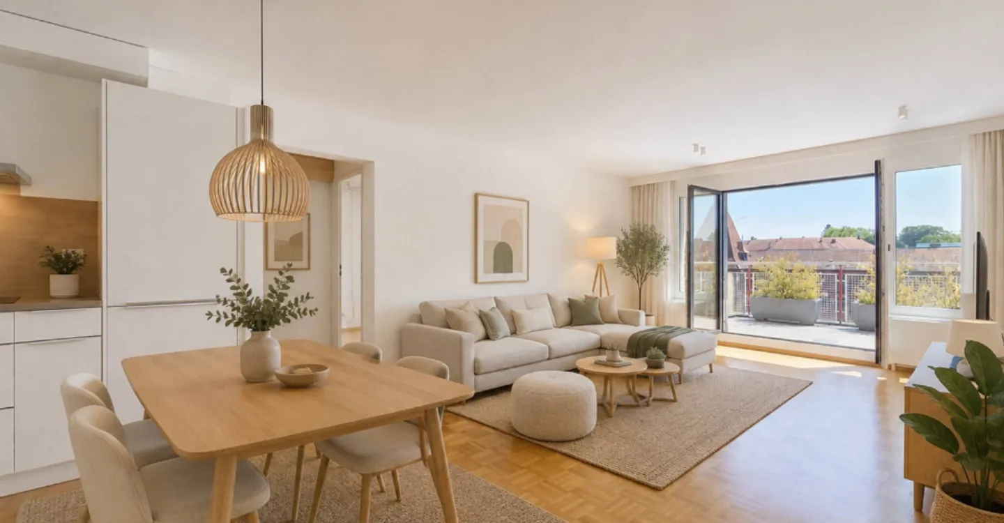 Elegant 4.5-room apartment with two balconies in the heart of Yverdon-les-Bains - Photo 1 of 12