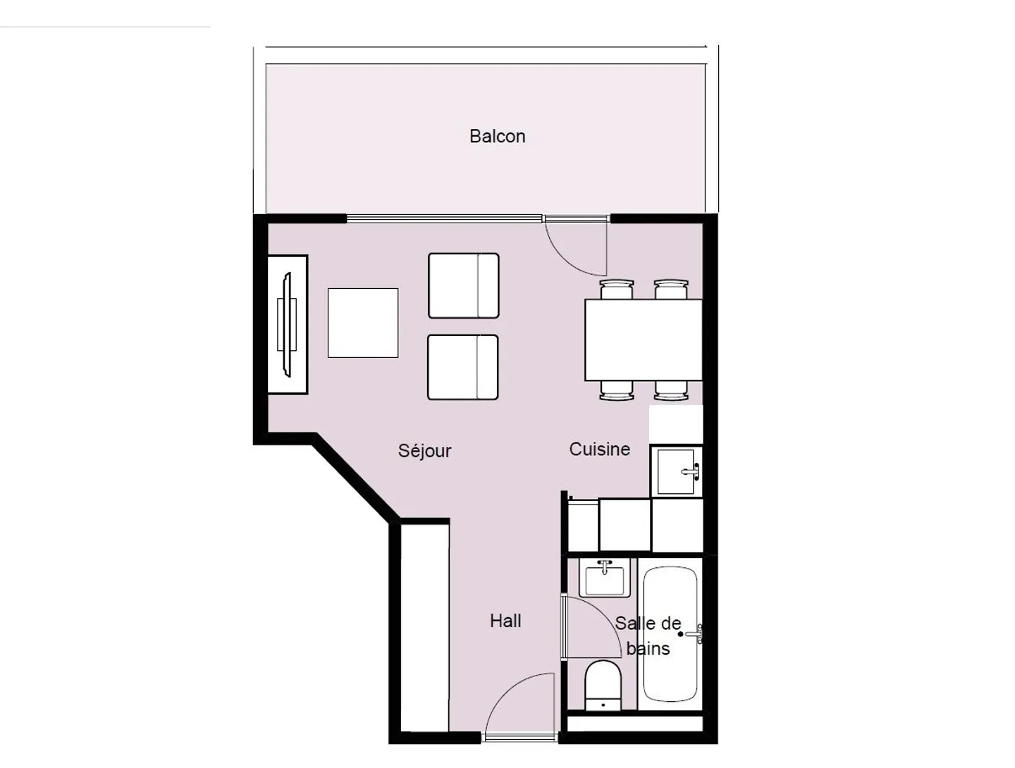 Appartement meublé 1.5 pièces - Photo 2 sur 2