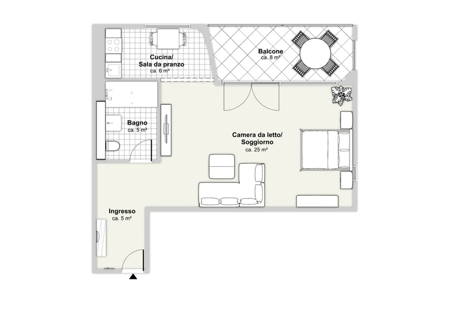 1.5 locali in prossimità del centro di Lugano - Foto 2 di 5