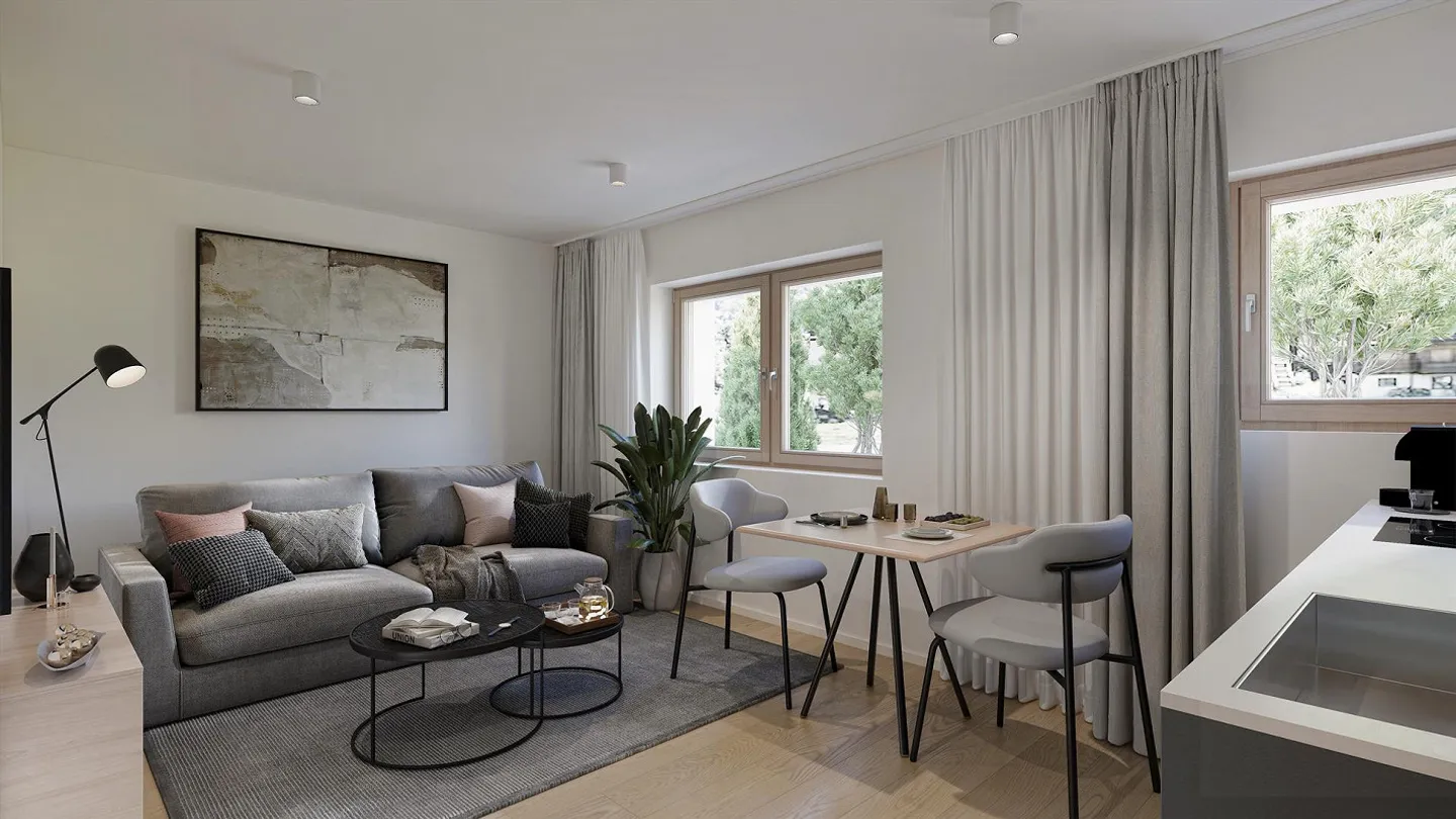 Monolocale 1.0 completamente ristrutturato nel progetto «SummaVista» - Foto 1 di 5