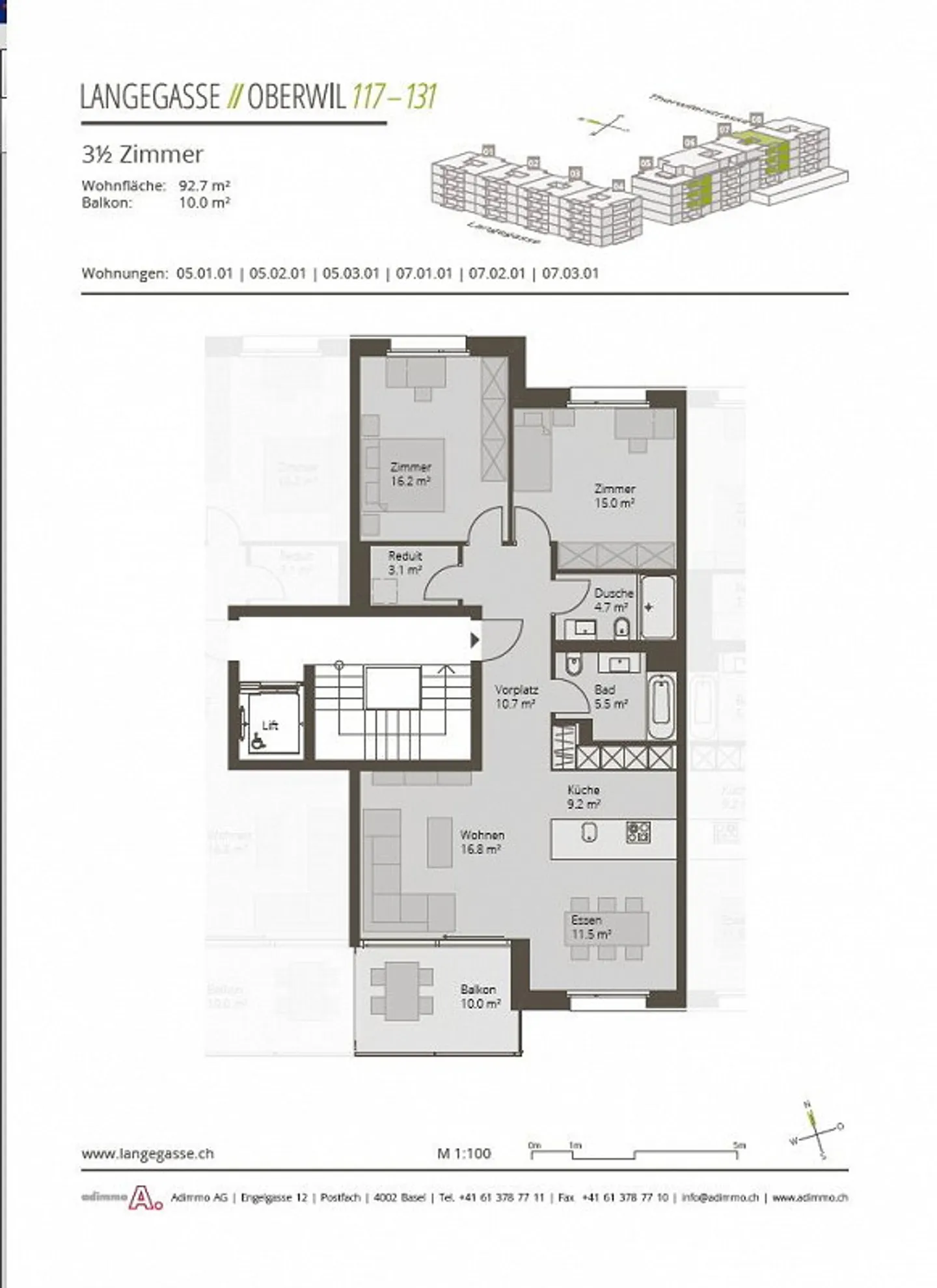 Sunny 3.5-room apartment in Oberwil - Photo 5 of 5