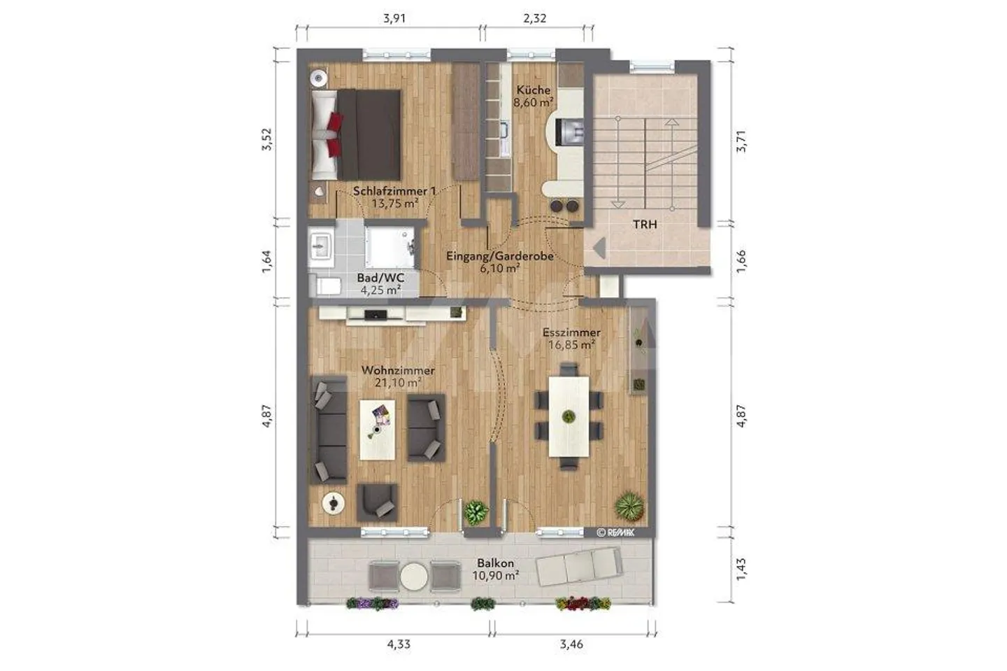 IN A QUIET LOCATION: 3-ROOM APARTMENT WITH SUNNY BALCONY - Photo 12 of 12