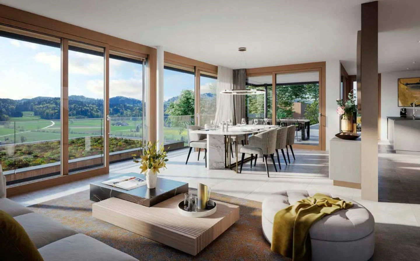 Vista panoramica da sogno sull'Alpstein con Säntis e Churfirsten - Casa a terrazza di 5,5 stanze - Foto 6 di 17