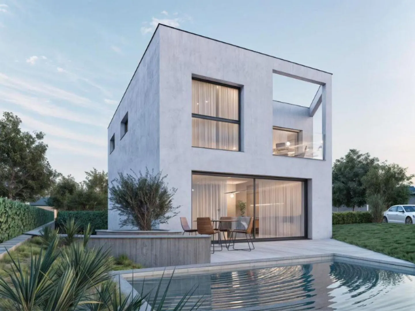 Villa mit Schwimmbad im Bau in Mendrisio, im grünen Stadtteil Salorino - Foto 2 von 7