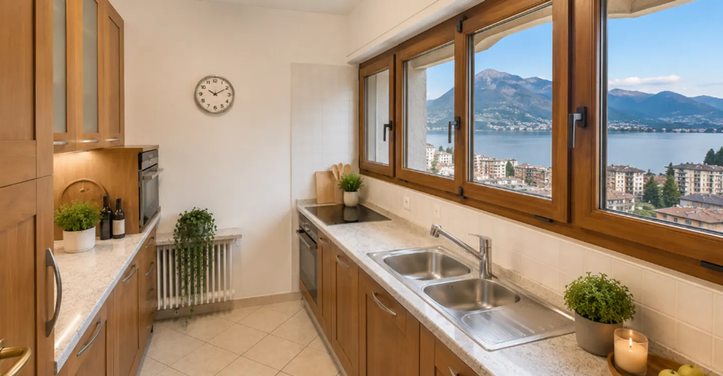 Außergewöhnliche 3,5-Zimmer-Wohnung mit Seeblick in Pazzallo - Foto 3 von 10