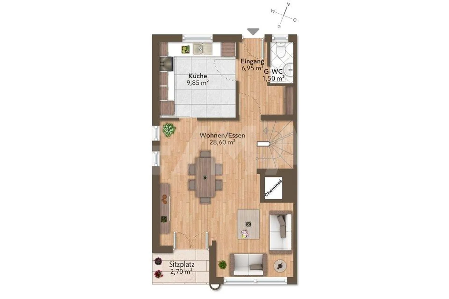 Paradis familial ensoleillé de 5 ½ pièces avec jardin, terrasse et beaucoup ... - Photo 11 sur 13