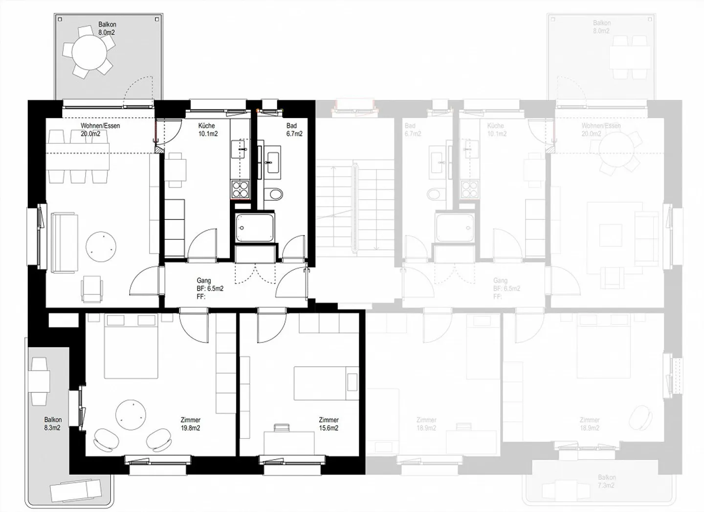 3-room apartment 80m2 - Photo 7 of 7