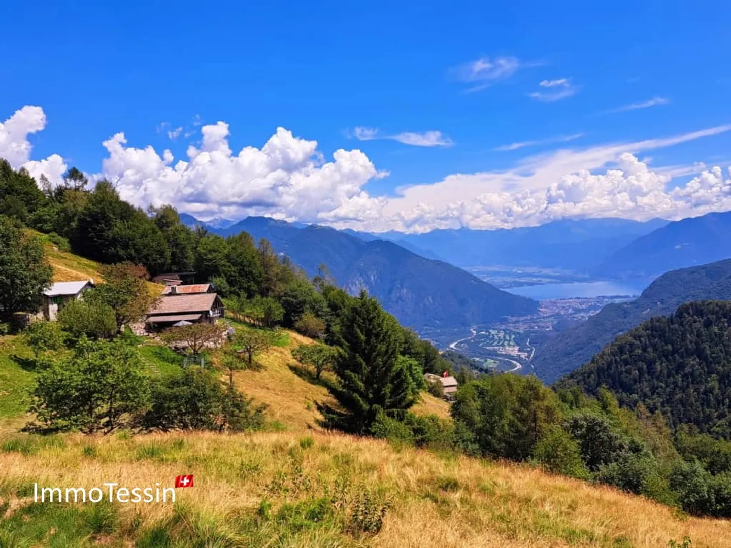 Rustico con vista mozzafiato sulle montagne ticinesi e 6360 m2 di terreno - Foto 2 di 13