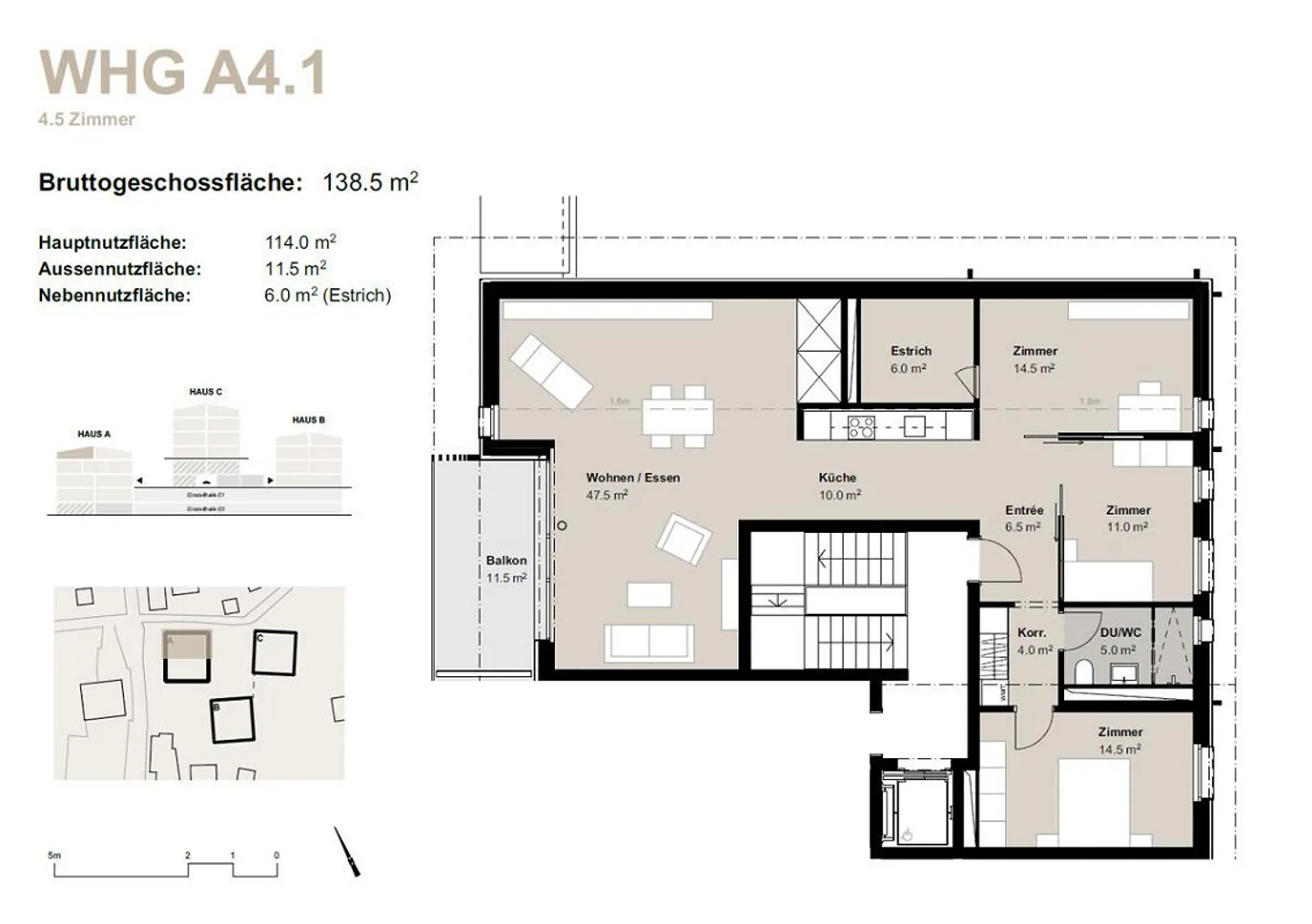 4.5-Zimmer-Dachwohnung zur Miete (Erstbezug): Neubau in Bürchen - Photo 11 of 11