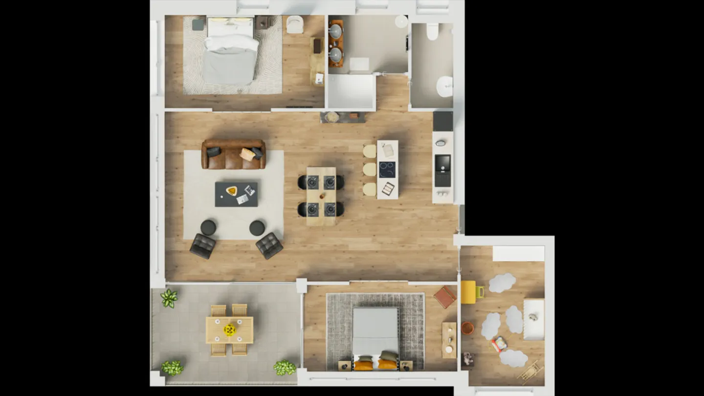 Enkel - les Quellen Los 4 Modulaire Loft de 82m² au 1er étage - Photo 11 sur 14