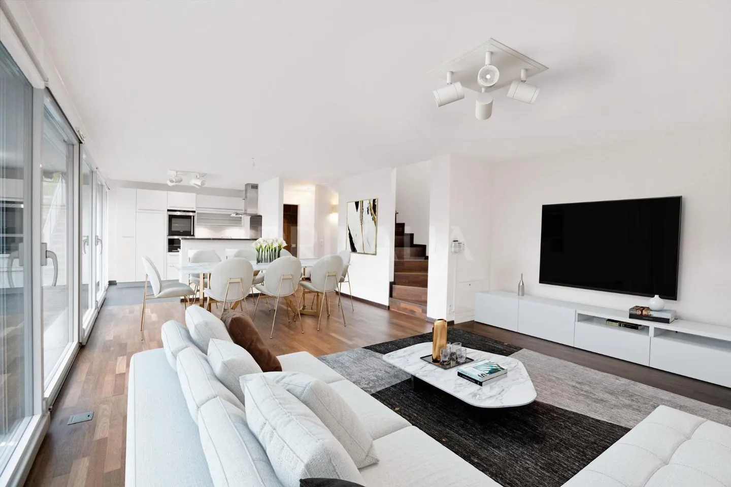 Bella casa a schiera in stile contemporaneo con giardino - Foto 1 di 10