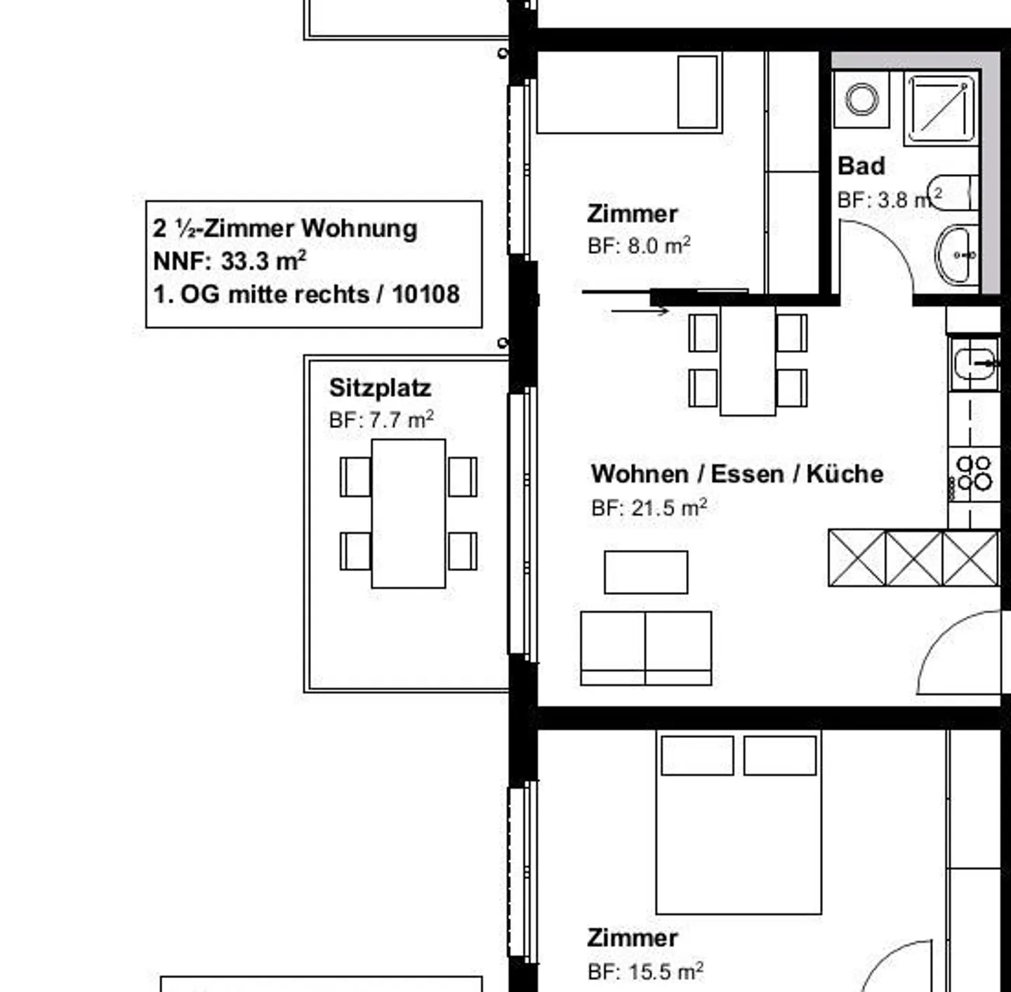 Charmante 2.5 Zimmer Wohnung - Foto 6 von 6