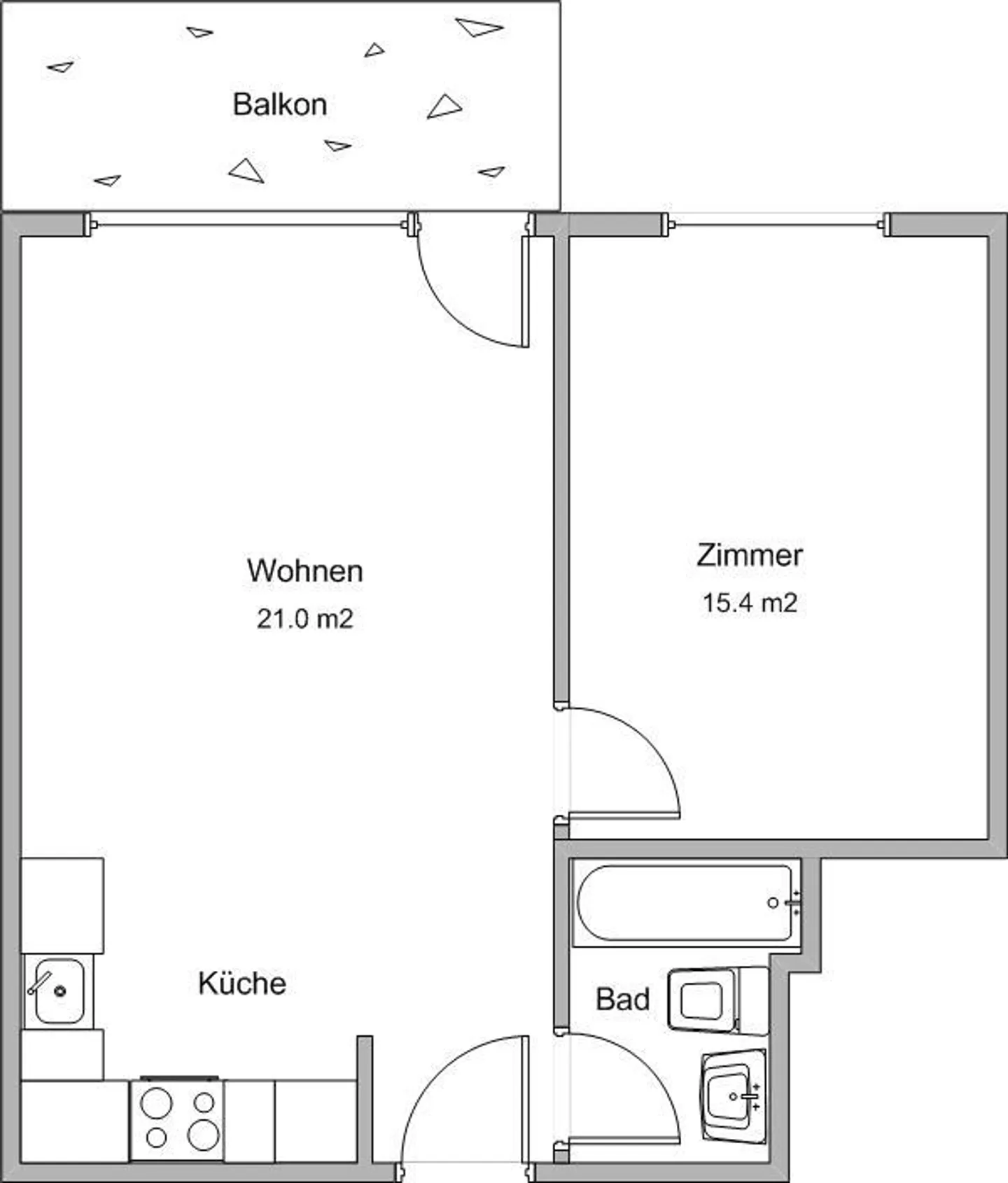 Ampio appartamento di 2,5 locali con balcone in affitto - Foto 10 di 10