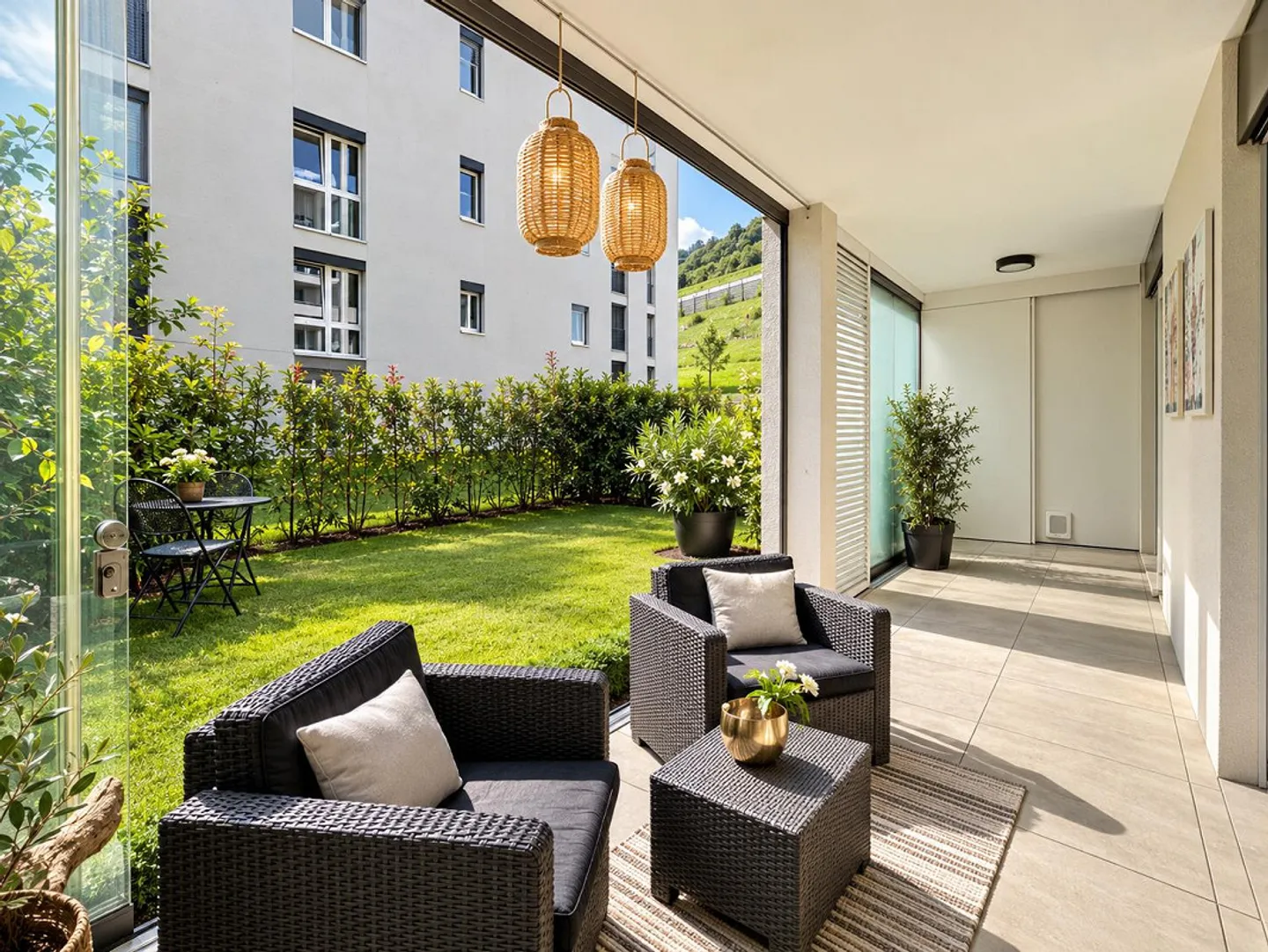 MENDRISIO | 2,5 PIÈCES AVEC VÉRANDA ET JARDIN PRIVÉ EN PLUS D'UN EMPLACEMENT DE PARKING DANS UN GARAGE - Photo 7 sur 20