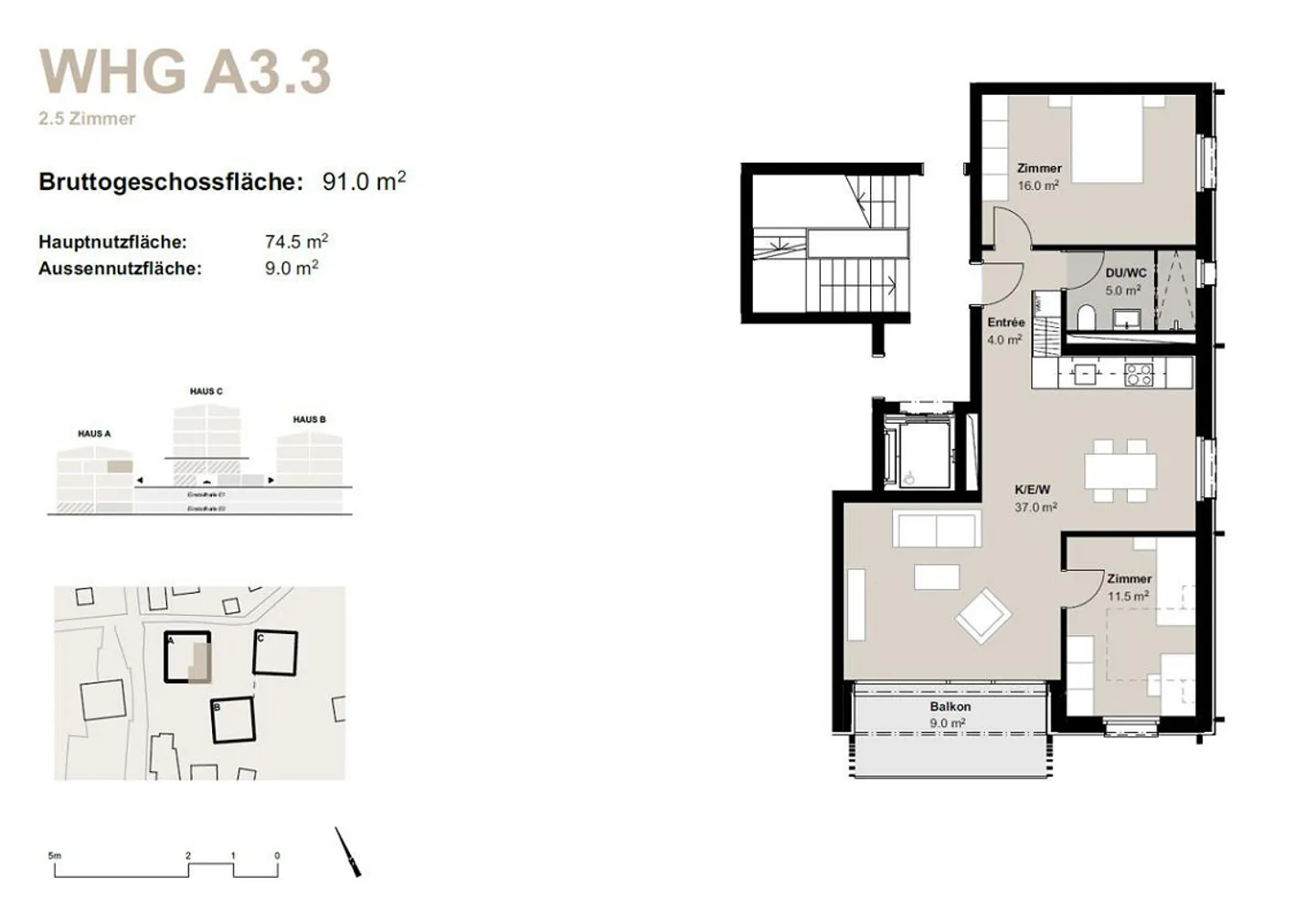 3.5-Zimmerwohnung zur Miete (Erstbezug): Neubau Hasol in Bürchen - Photo 11 of 11