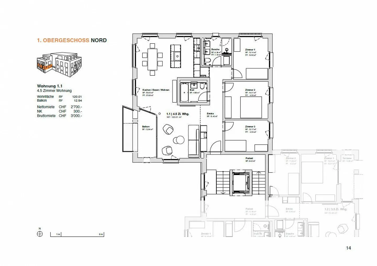 Modernes Apartment nahe Natur - Foto 4 von 4