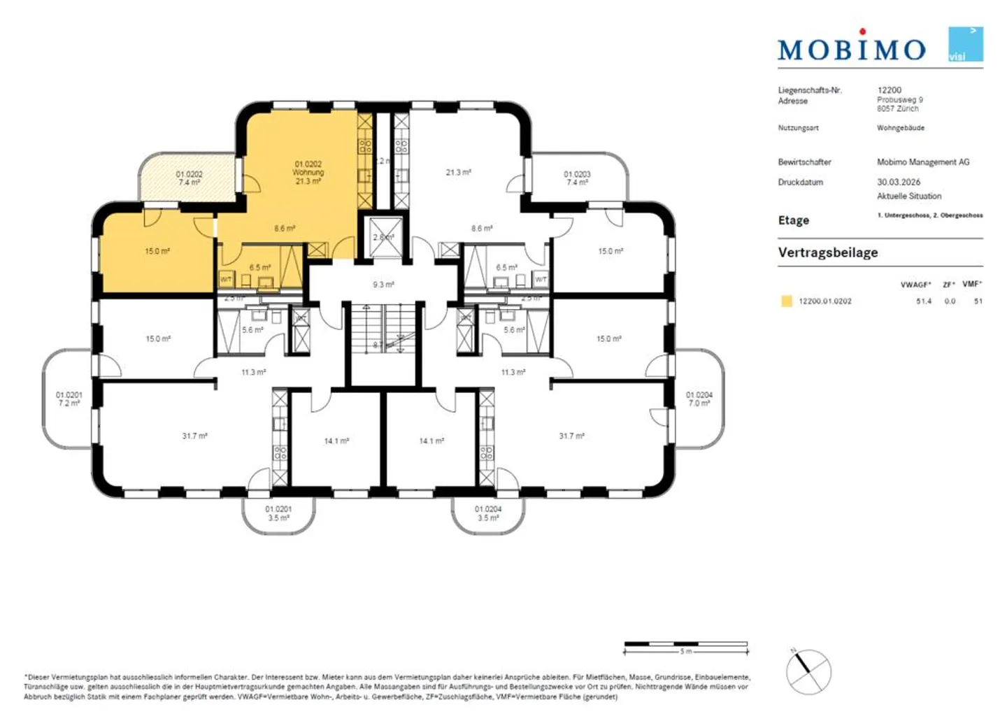 Appartamento moderno di 2,5 locali in affitto dal 16 aprile 2026 - Foto 12 di 12