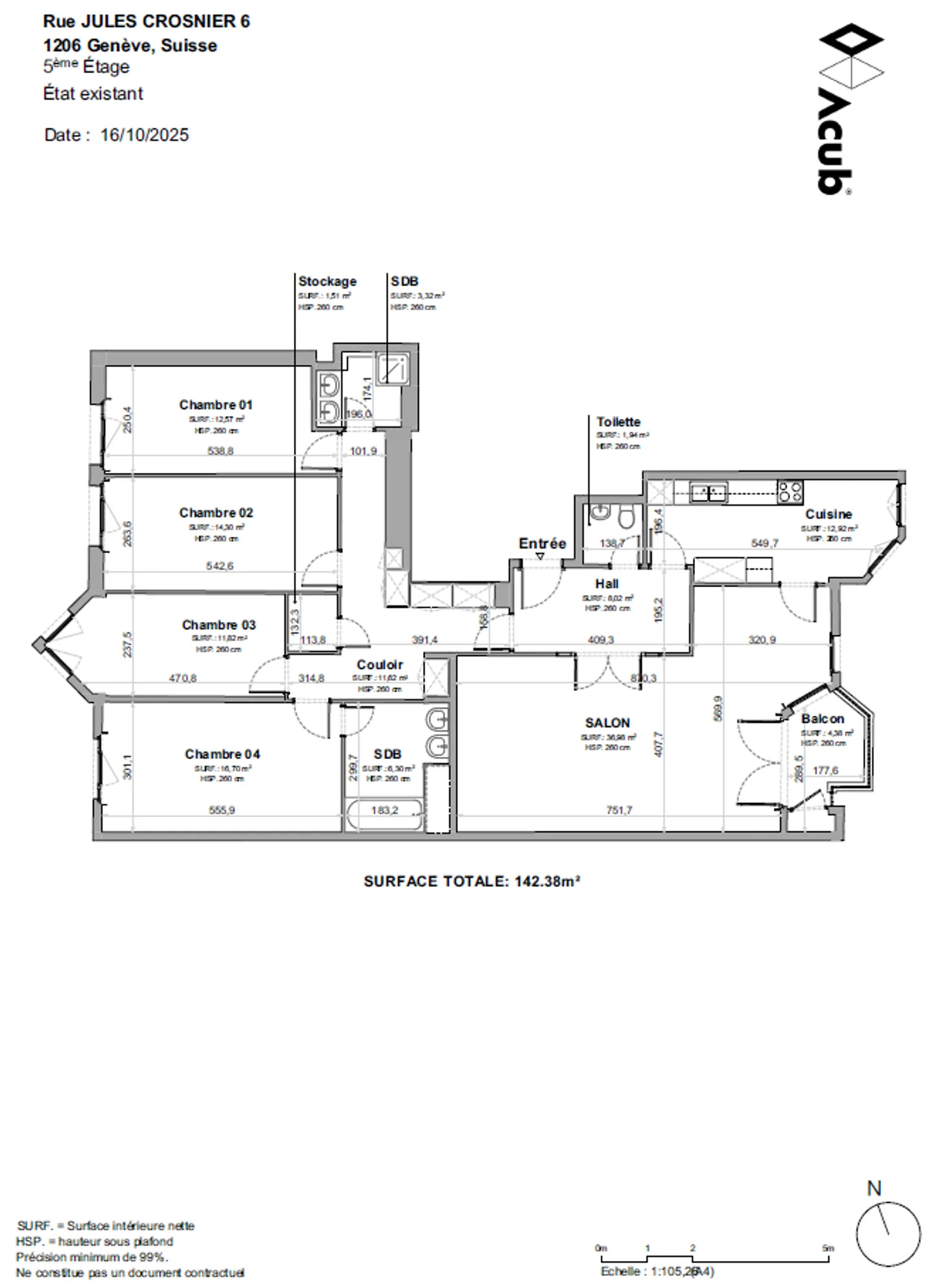 Geräumiges Appartement in Champel - Foto 1 von 1