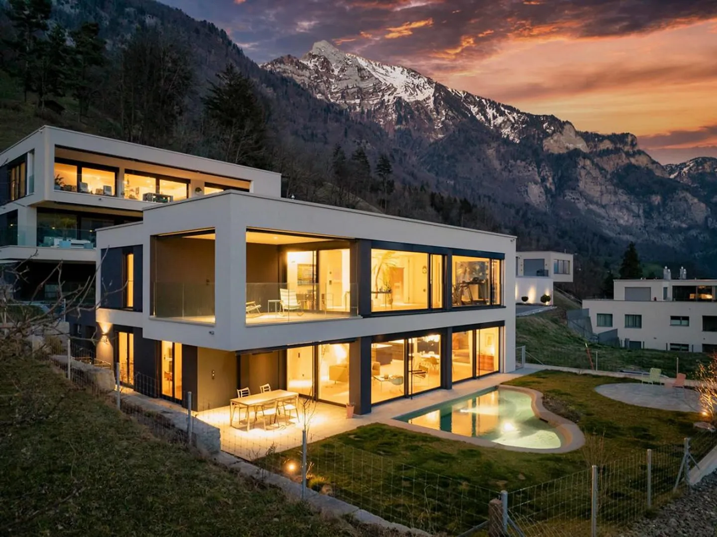 Walenstadt: Modern Family House with Biodesign Pool and Lake View - Photo 1 of 6