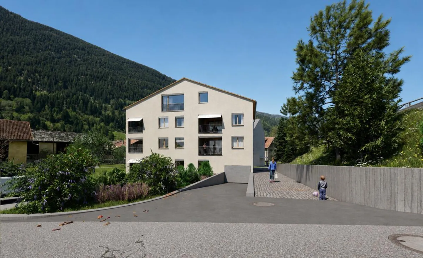 Quadra à Andeer : un habitat contemporain au cœur du village historique - Photo 1 sur 6