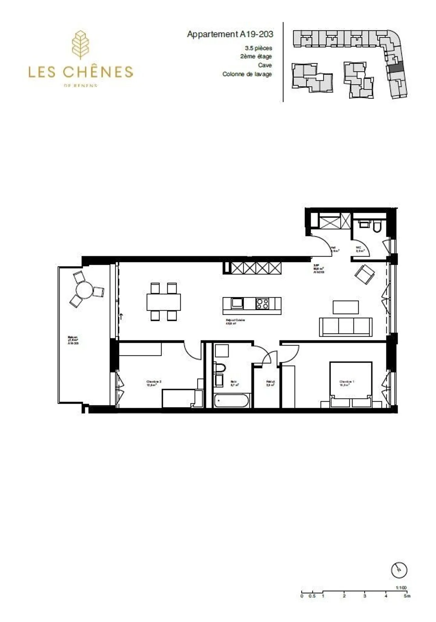 3.5 stanze nuove con balcone - A19-203 - Foto 9 di 11