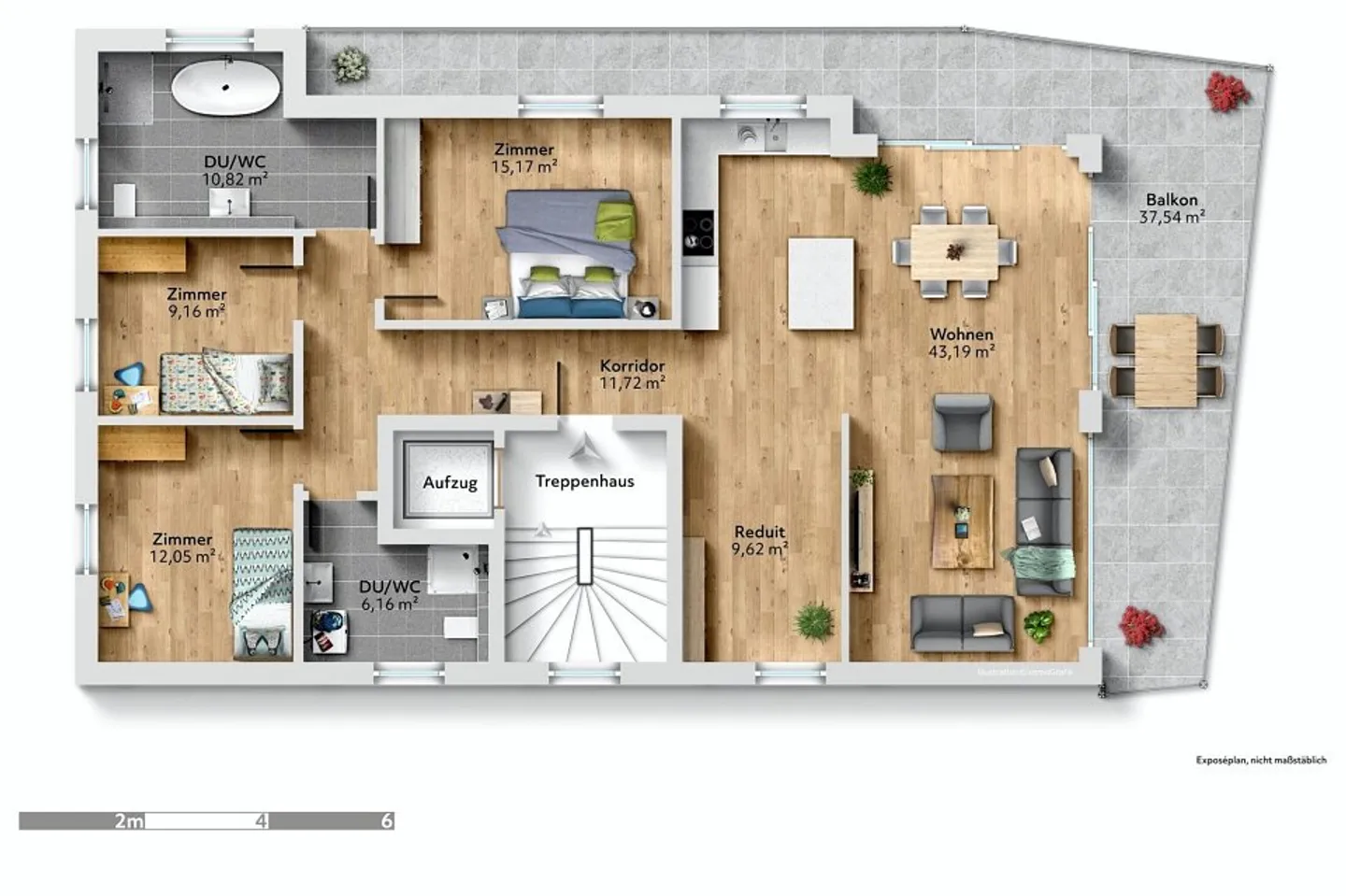 4.5-room new apartment with lake and mountain view - Photo 3 of 6