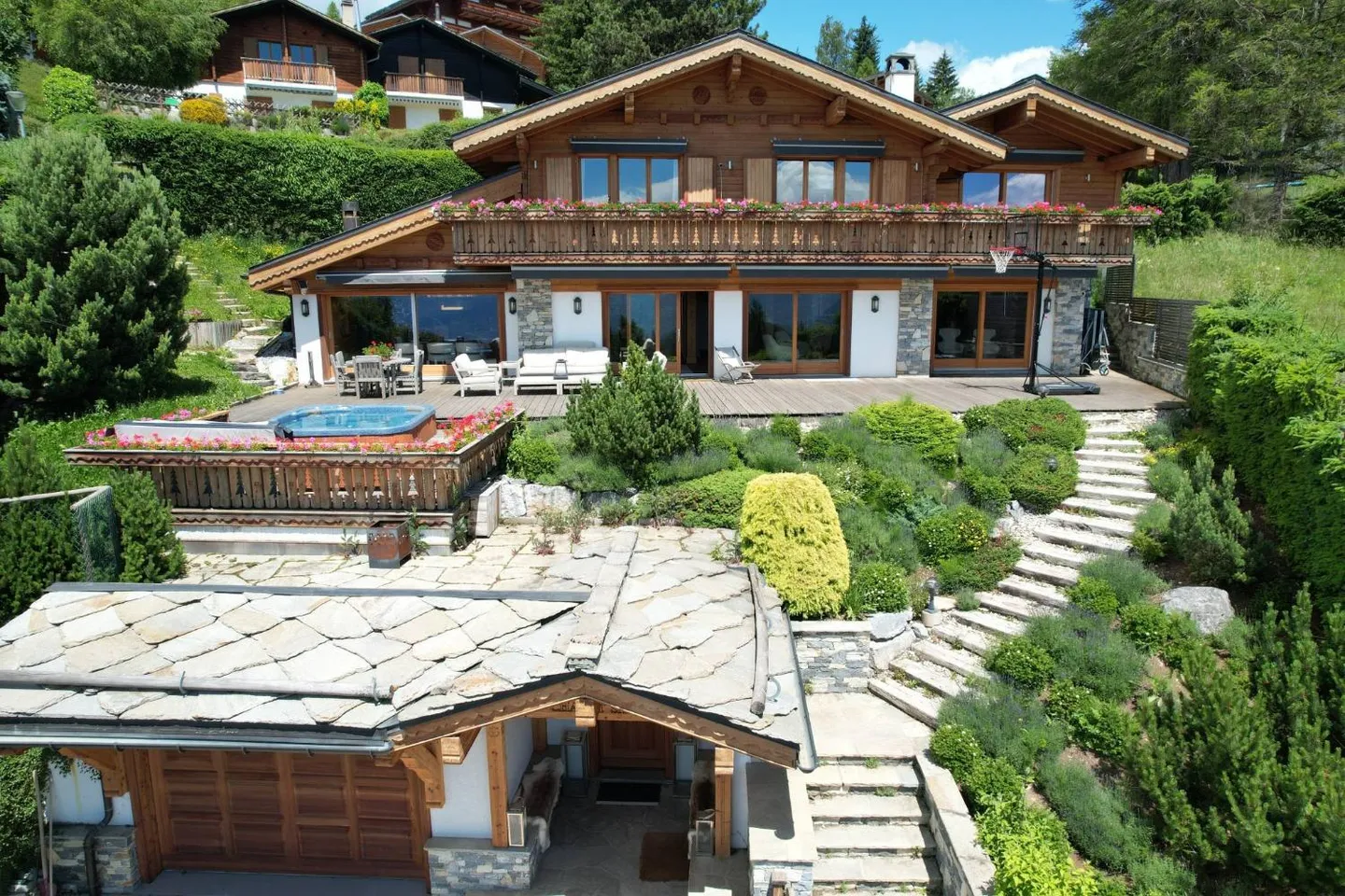 EXCLUSIVITY - Magnificent chalet with panoramic views of the Rhône valley and the Alps - Photo 1 of 8