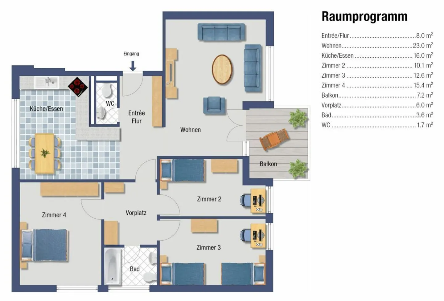 Appartement en copropriété de 4,5 pièces avec salle de loisirs et place de parking - Photo 12 sur 12