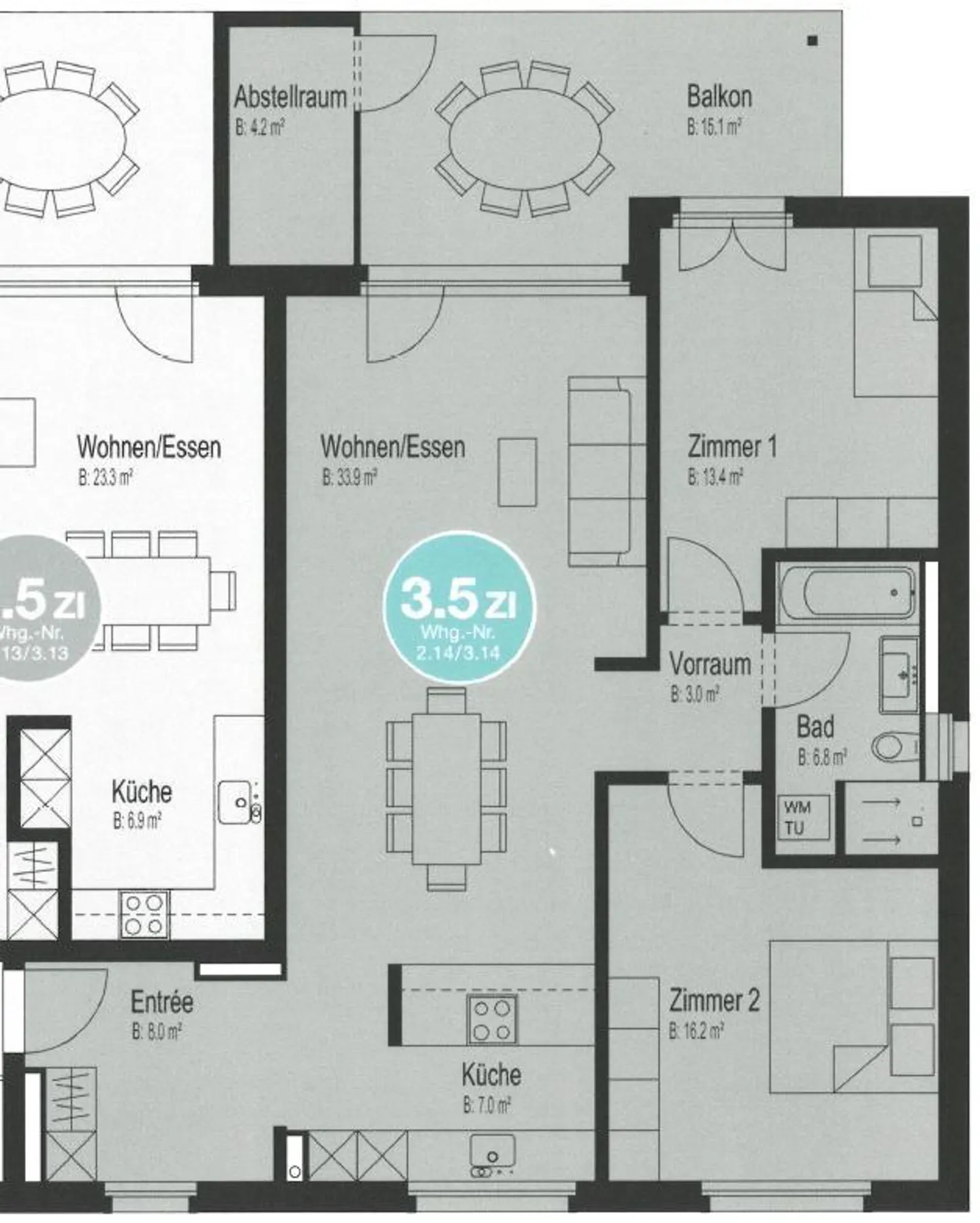 Moderne 3.5-Zimmer-Wohnung mit Balkon - Foto 12 von 12