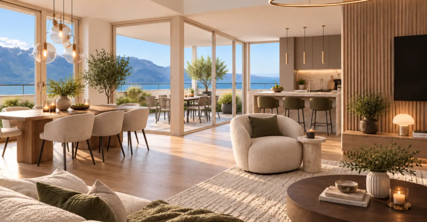 Chardonne - Wunderschöne neue angebaute Villa mit 6,5 Zimmern und atemberaubendem Blick auf den Genfersee - Foto 1 von 4