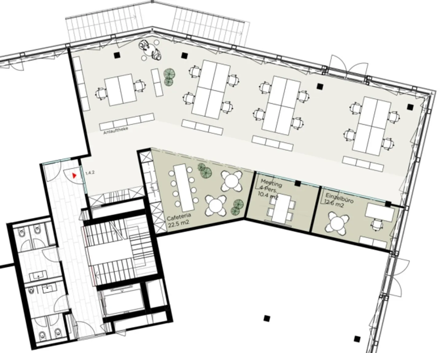 Bureau hautement développé avec un espace assis directement devant l'entrée - Photo 9 sur 10