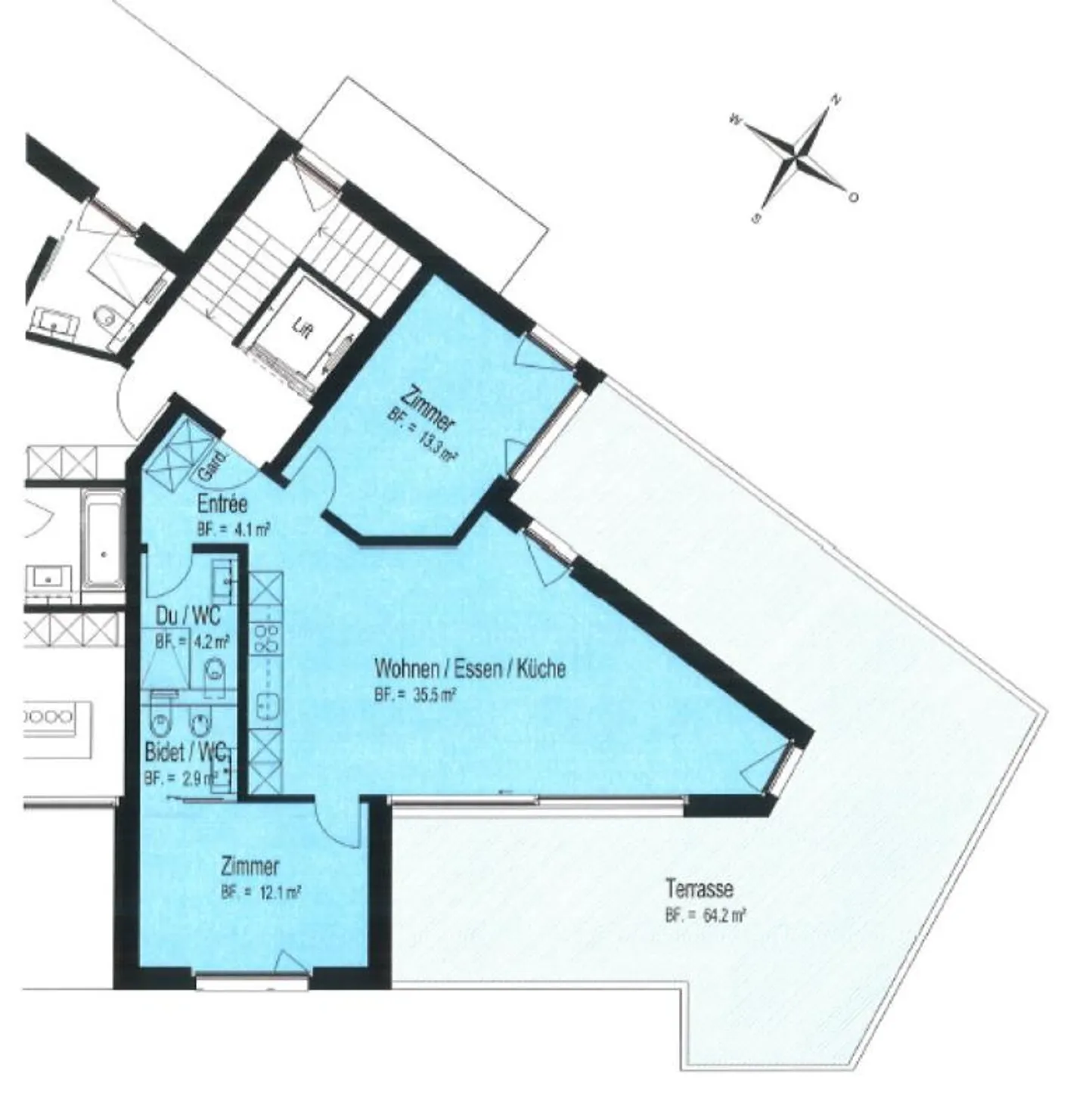 Appartement mansardé de 3.5 pièces avec vue panoramique imprenable - Photo 10 sur 10