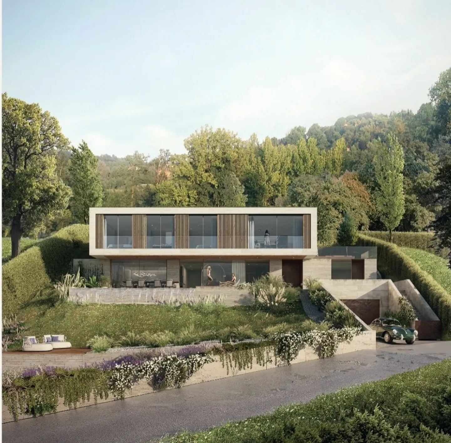 Terreno edificabile con vista mozzafiato sul lago di Lugano - Montagnola e progetto di villa approvato con 10 stanze - Foto 2 di 9