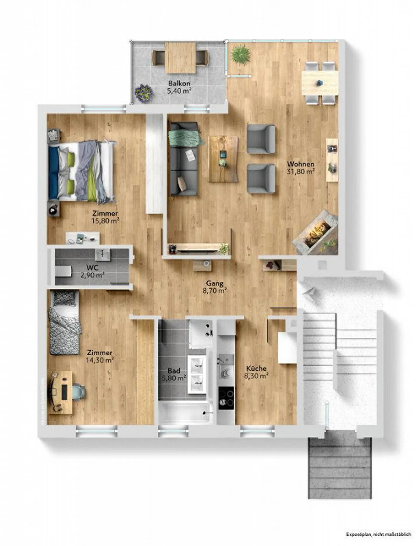 Appartement calme de 3 1/2 pièces à Marzili - Photo 18 sur 18