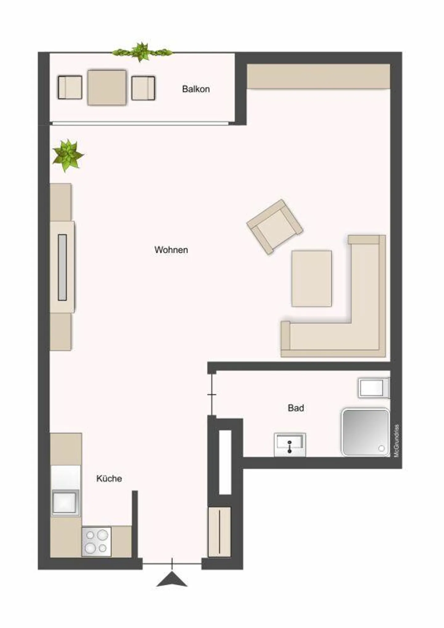 Practical 1.5-room apartment for singles and temporary residents - Photo 5 of 5