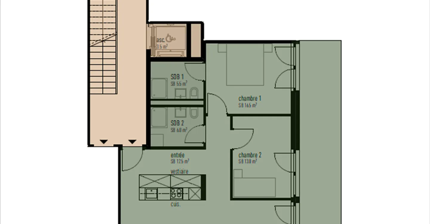 3.5 room apartment in new development opposite the Sierre Golf Course - Photo 9 of 10