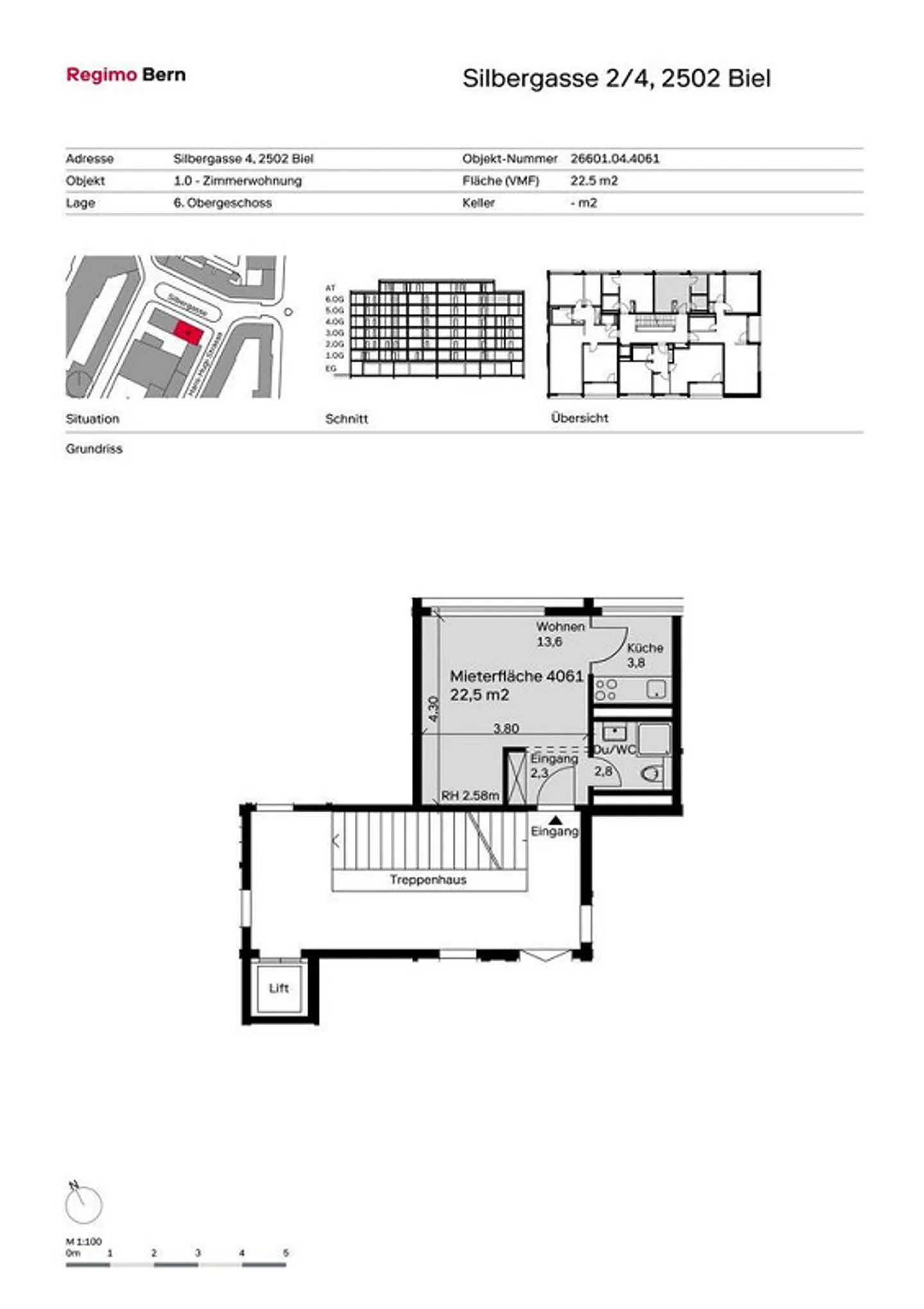 Zentrales Apartment in Biel - Foto 6 von 6